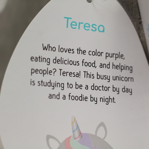 12" Monogrammed 'H' Teresa Unicorn Squishmallows - Picture 10 of 12